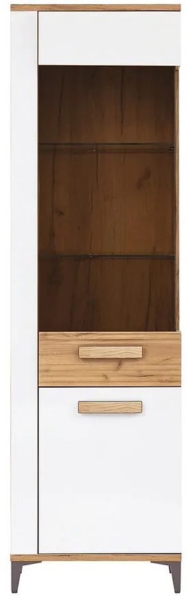 Vitrína P Snobi Sb09 Dub Craft/Alpská biela
