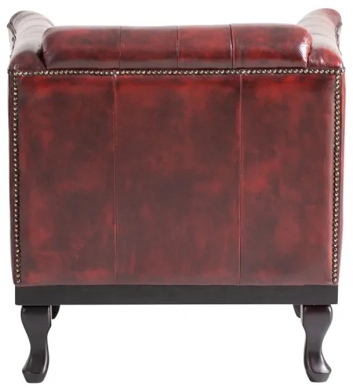 furniture-nabytek.cz - Masívne kreslo Chesterfield Dover z pravej kože, červené