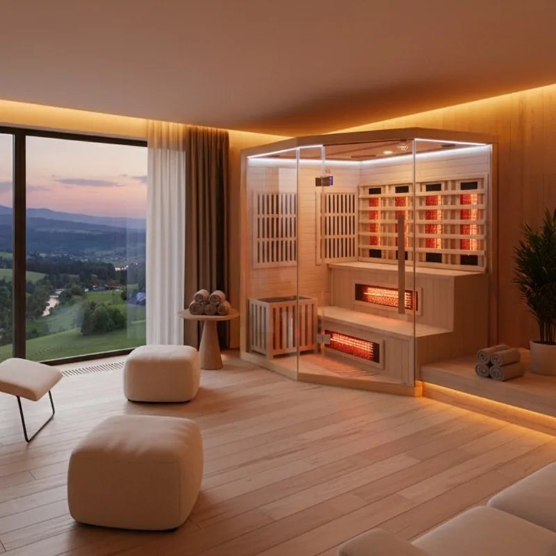 BPS-koupelny Kombinovaná sauna 2v1 HYD-7524 - Infrasauna + fínska sauna 150x150, 4-5 osôb