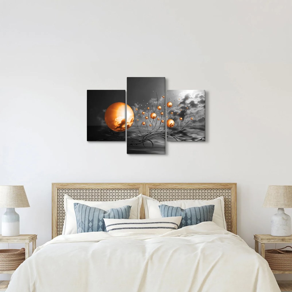 Obraz oranžových abstraktných gulí (90x60 cm)