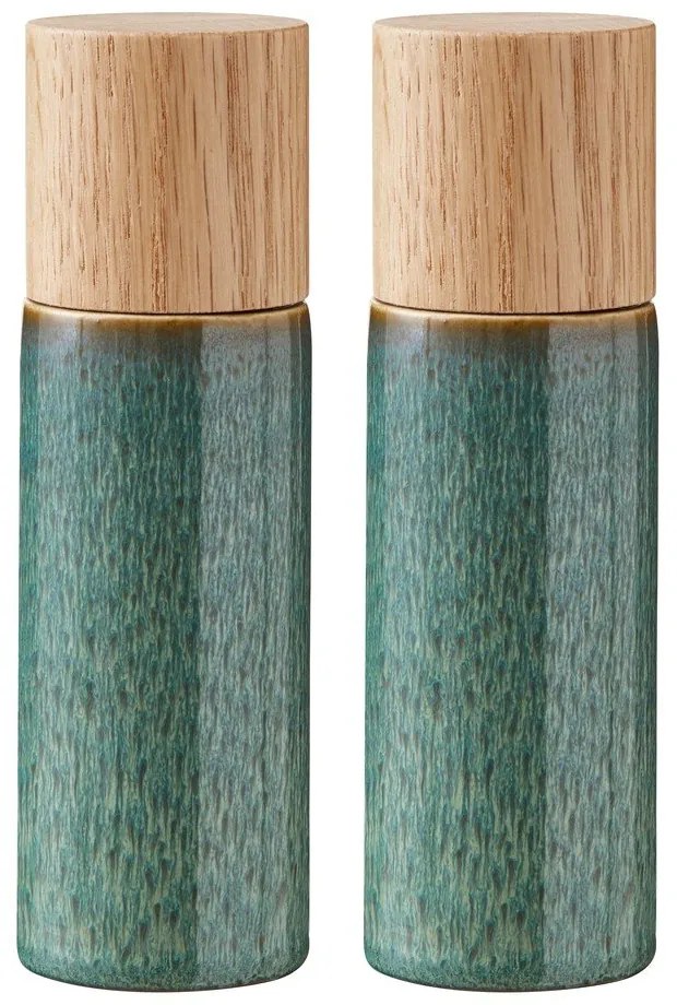 Zelená keramická sada mlynčekov na korenie a soľ 2 ks Gastro Green – Bitz