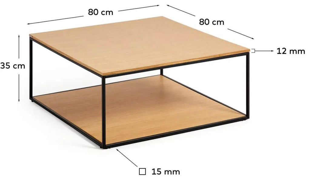 Konferenčný stolík noya 80 x 80 cm dub MUZZA