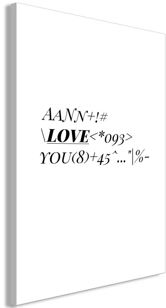 Artgeist Obraz - Love Code (1 Part) Vertical Veľkosť: 60x90, Verzia: Premium Print