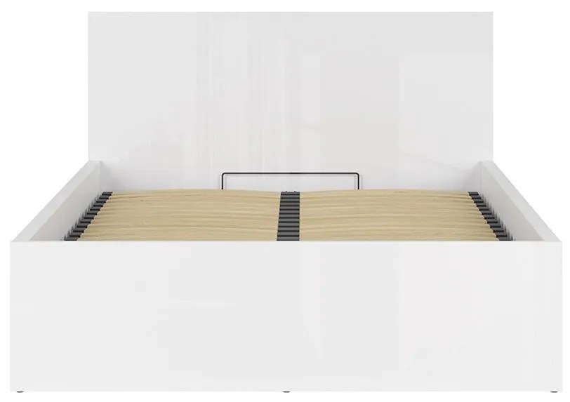 Manželská posteľ 140 cm BRW Tetrix 8 (lesk biely) (s roštom) (s úl. priestorom). Akcia -29%. Vlastná spoľahlivá doprava až k Vám domov. 1098488