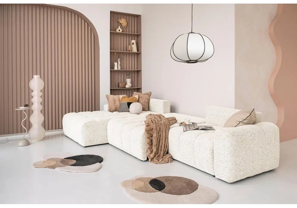 Krémová rozkladacia modulárna rohová pohovka s úložným priestorom (ľavý roh) Lulu – Miuform