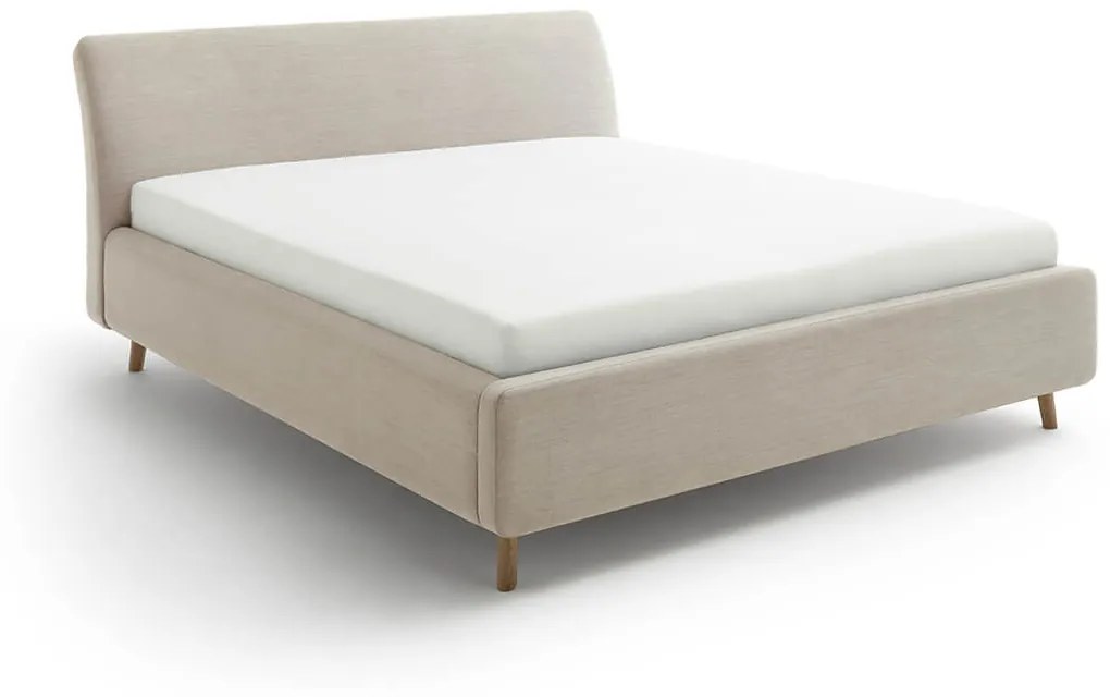 Čalúnená posteľ lemina s úložným priestorom 180 x 200 cm béžová MUZZA