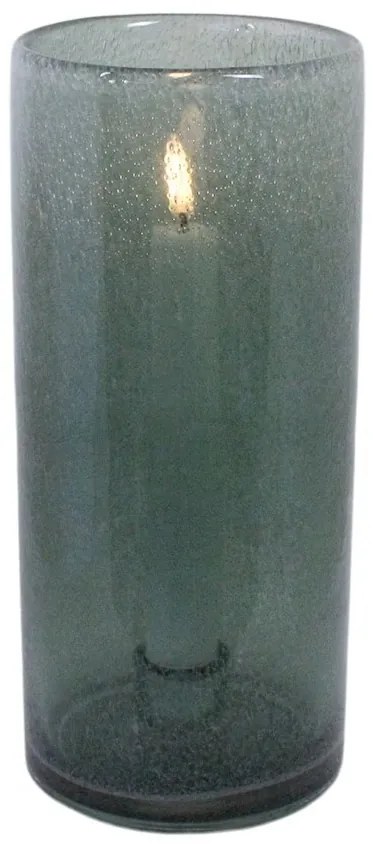 Zelený sklenený svietnik na úzku sviečku Elvira green - Ø 10*22 cm