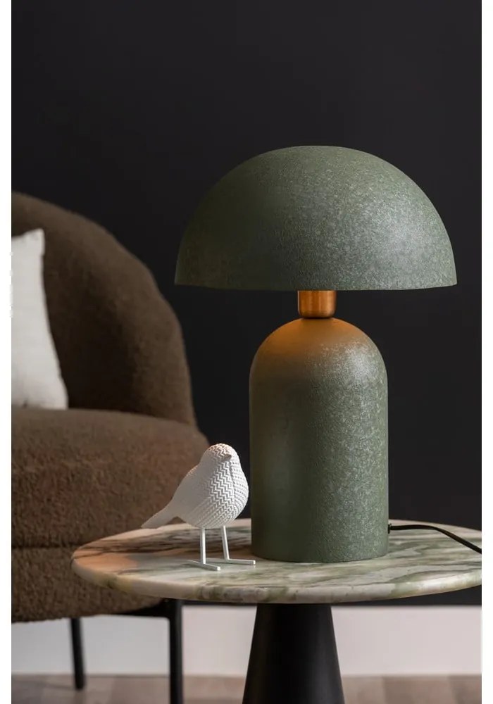 Zelená stolová lampa s kovovým tienidlom (výška 43 cm) Boaz – Leitmotiv