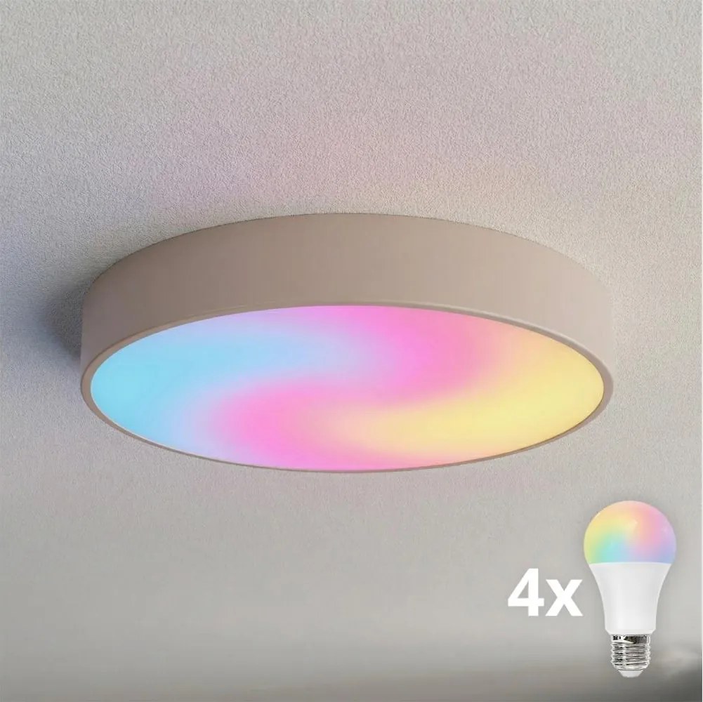 BRILAGI - LED RGBW stmievateľné stropné svietidlo CLARE 4xE27/12W/230V béžové