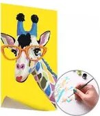 Maľovanie podľa čísel ŽIRAFA S OKULIARMI – nízka náročnosť 40x60  cm