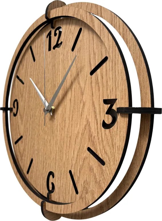 3D Nástenné hodiny Zlatý dub, tiché, moderné | SENTOP HDF0601-OAK