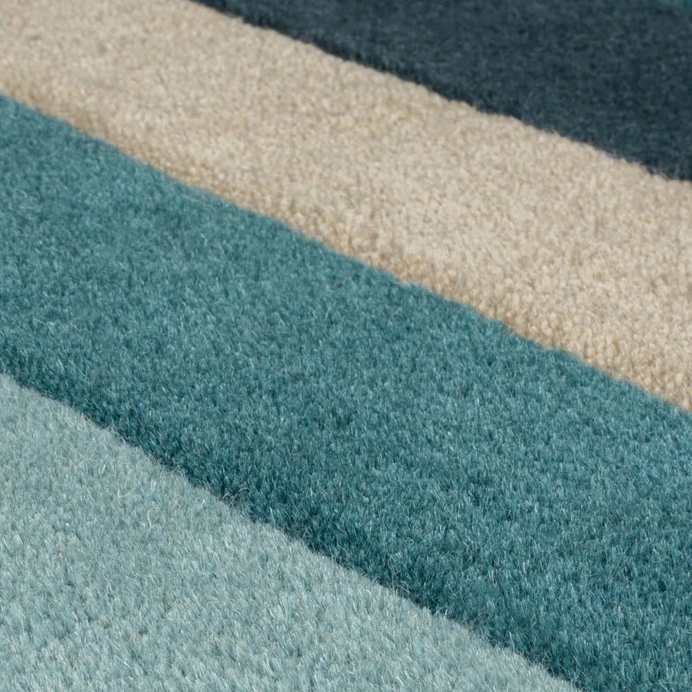 Modro-béžový vlnený behúň 66x300 cm Collage – Flair Rugs