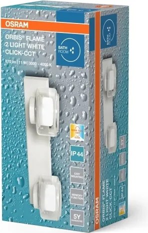Osram -LED Kúpeľňové nástenné svietidlo ORBIS FLAME 2xLED/5,5W/230V IP44 biele