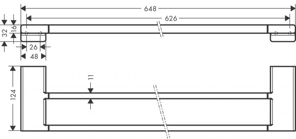 Hansgrohe AddStoris - Držiak na uterák dvojitý, matná biela 41743700