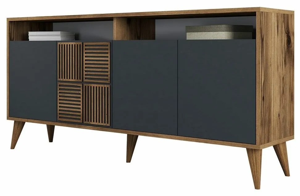 Skrinka Milan Walnut and Anthracite