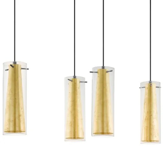 Eglo 79344 - Luster na lanku PINTO GOLD 4xE27/40W/230V zlatá