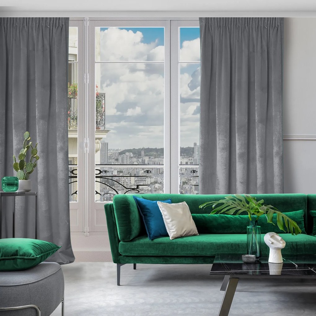 ZATEMŇOVACÍ ZÁVES NA PÁSKE ROSA 135X300 CM SIVÁ