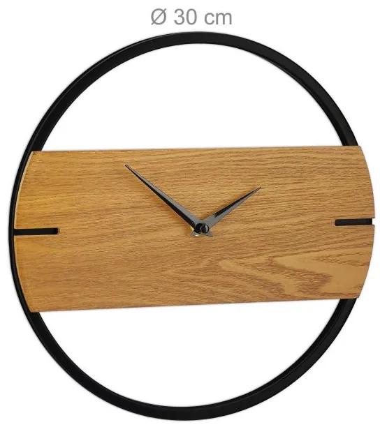 Nástenné hodiny drevo a kov RD4281, čierne