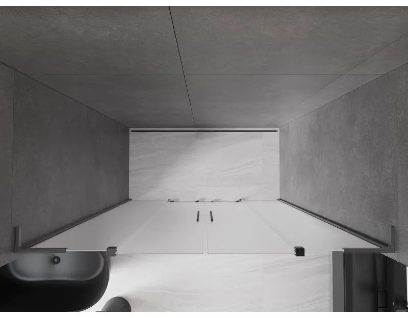 Mexen Velar L Duo, posuvné sprchové dvere do otvoru 170 cm, 8mm sklo námraza, brúsený grafit, 871-170-003-32-95