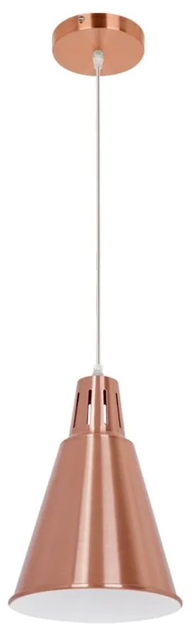 Klausen KL 6239 - Luster na lanku SHADE 1xE27/15W/230V medená