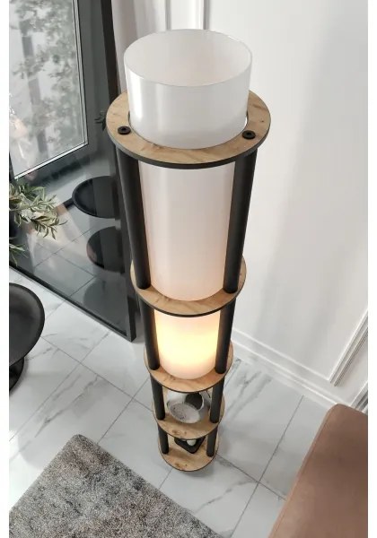 Stojacia lampa s poličkami NOTO 1xE27/40W/230V béžová/čierna