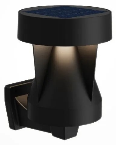 Philips Avery vonkajšie solárne nástenné LEDsvietidlo čierne, 1,8 W, 200 lm, 2700 K