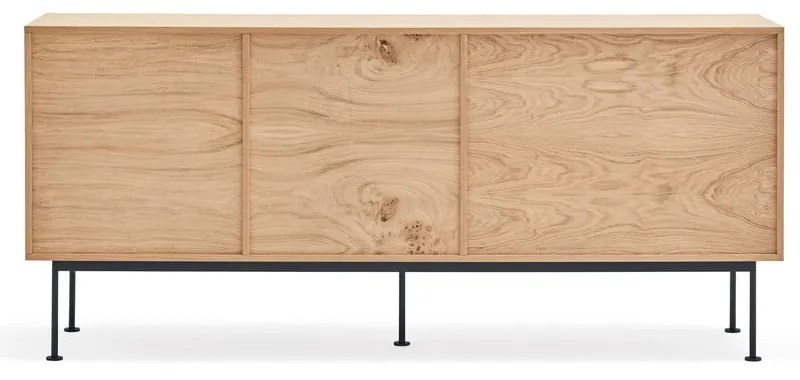 Antracitovosivá komoda v dubovom dekore Teulat Yoko, šírka 180 cm