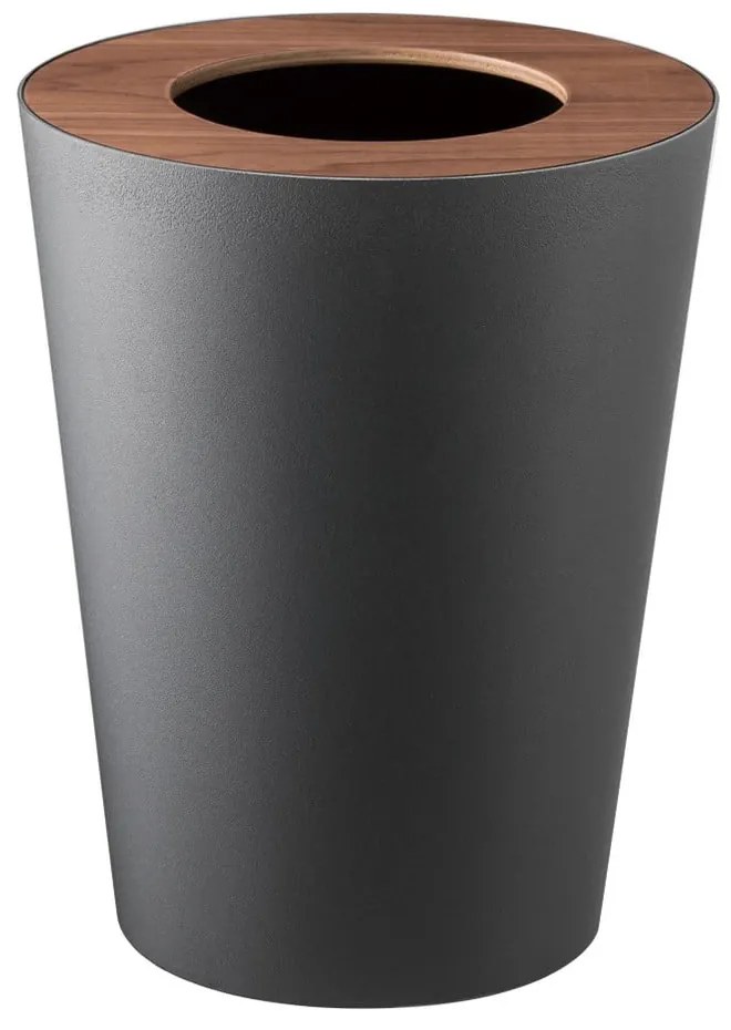 Čierny odpadkový kôš YAMAZAKI Rin Round