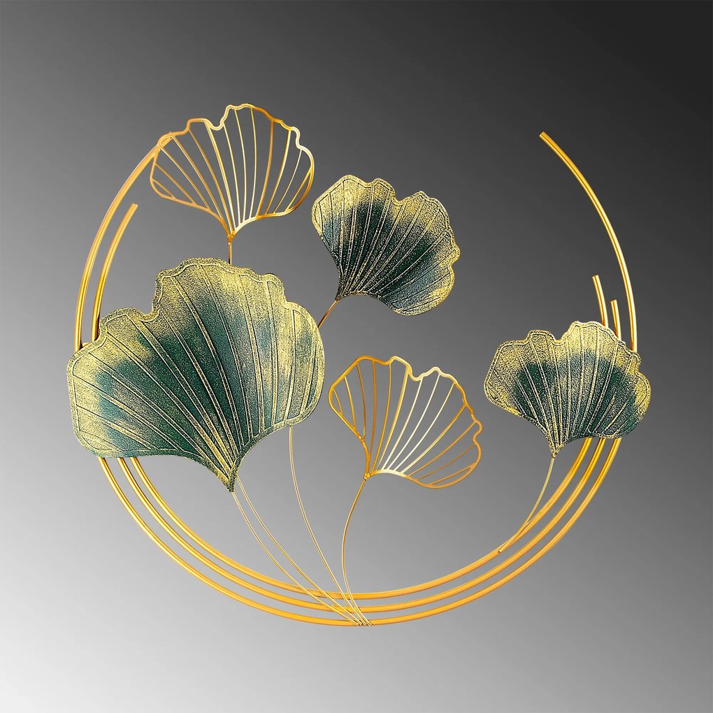 Nástenná kovová dekorácia Weifang zelená/zlatá