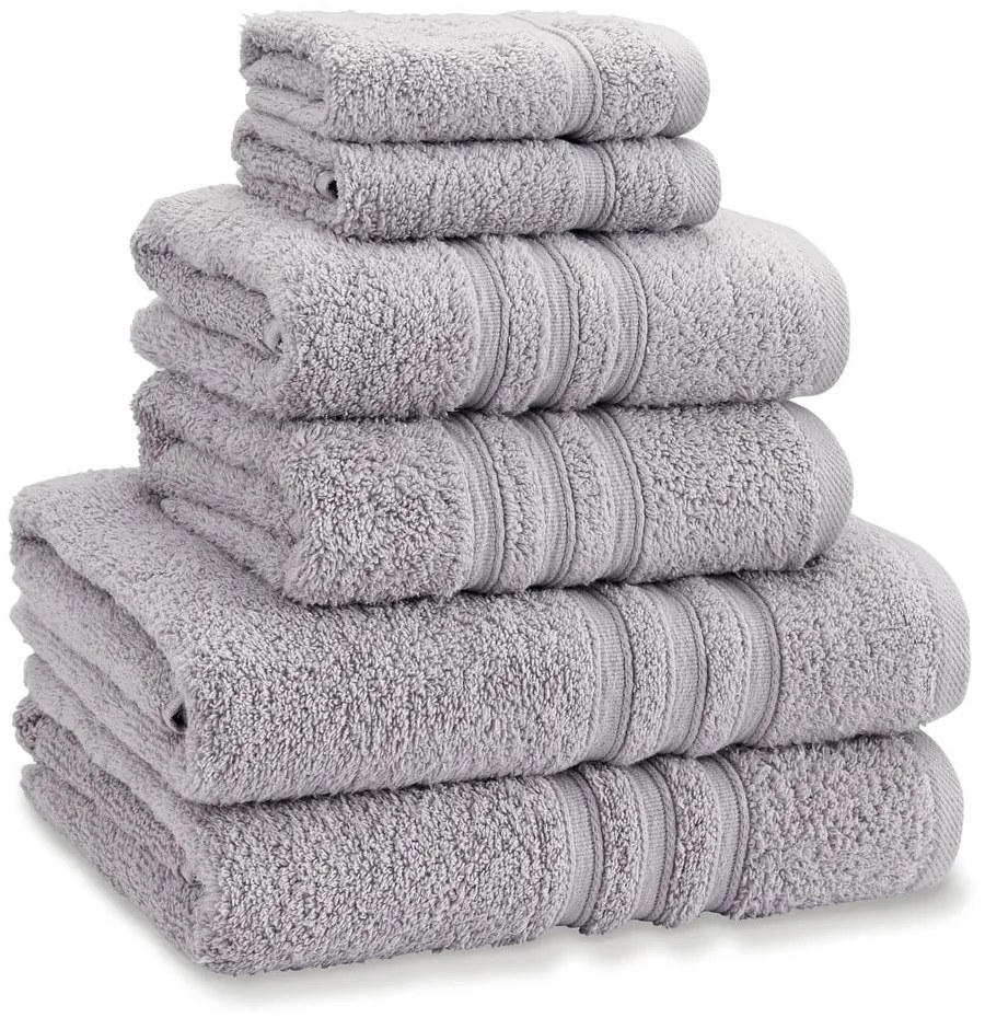 Svetlosivé froté bavlnené uteráky a osušky v súprave 6 ks Zero Twist – Catherine Lansfield