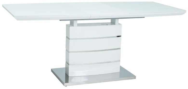 Rozkladací jedálenský stôl 140-180 cm Leisha (biela + biela) (pre 4 až 8 osôb). Vlastná spoľahlivá doprava až k Vám domov. 1050395