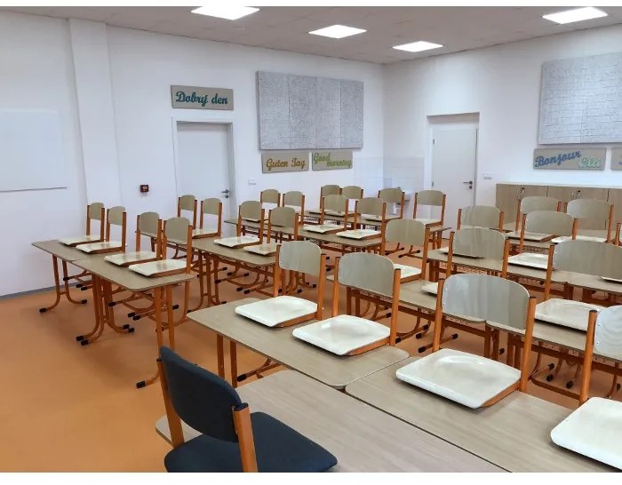 Učiteľská katedra bez zásuvky, svetlo modrá