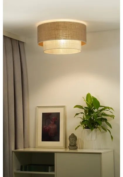 Duolla - Stropné svietidlo YUTE BOHO 1xE27/15W/230V pr. 45 cm hnedá/krémová
