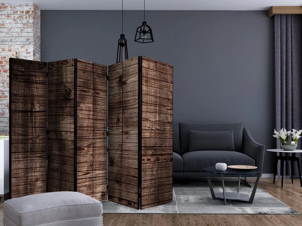 Artgeist Paraván - Dark Brown Boards [Room Dividers]