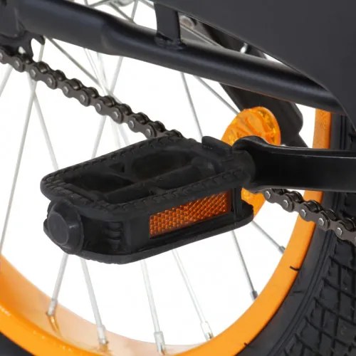 vidaXL Detský bicykel s predným nosičom 18 palcový čierny a oranžový-