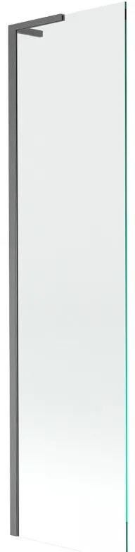 Mexen Next, vaňová zástena 1-krídlová 50 x 150 cm, fixné krídlo, 6 mm číre sklo, brúsený grafit profil, 895-050-000-03-00-66