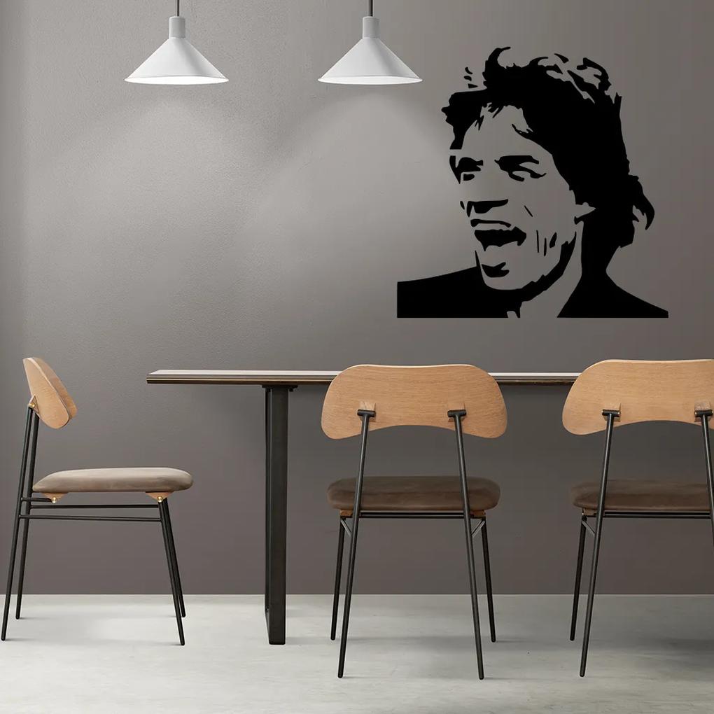 Veselá Stena Samolepka na stenu na stenu Mick Jagger Farba: černá