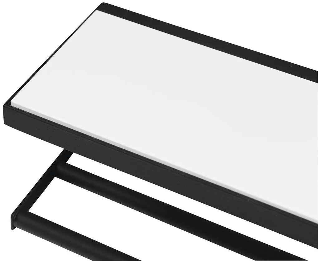 Sapho Sapho, SKA Nástenná polica, čierna mat 450x140x160mm s bielou MDF policou, SKA401