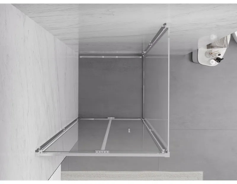 Mexen Exo, sprchovací kút so skladacími dverami 75 x 75 cm, 6mm číre sklo, chrómový profil, 816-075-075-01-00