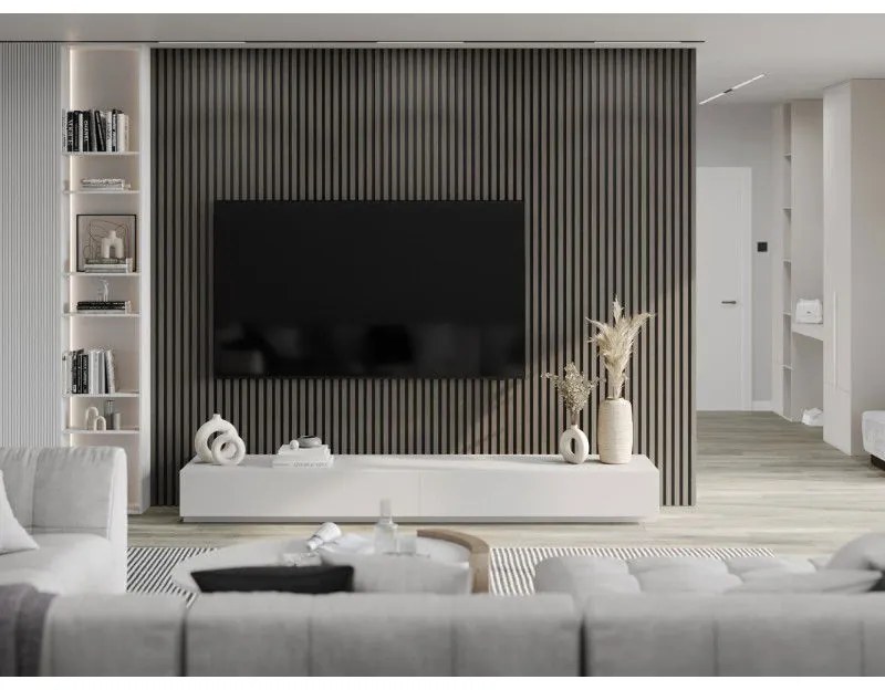 Mexen Lam-B, akustické stenové lamely 275 × 30 cm, HDF doska 4 mm, technická dyha, dub ónyxový, S100-275307-3015-010