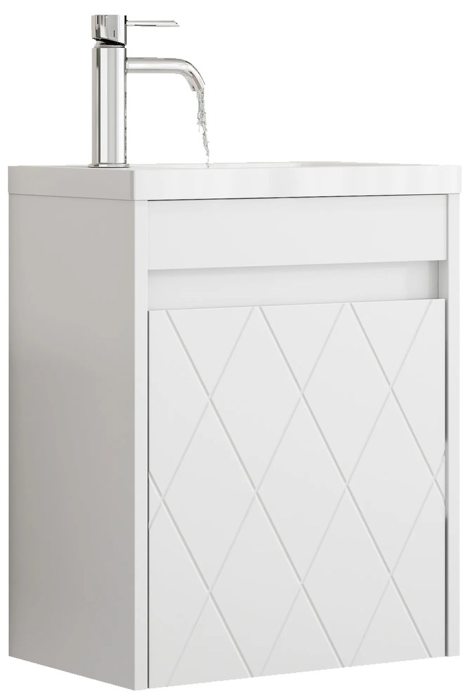 Závesná skrinka s umývadlom Houseland Mavon 40 cm biela