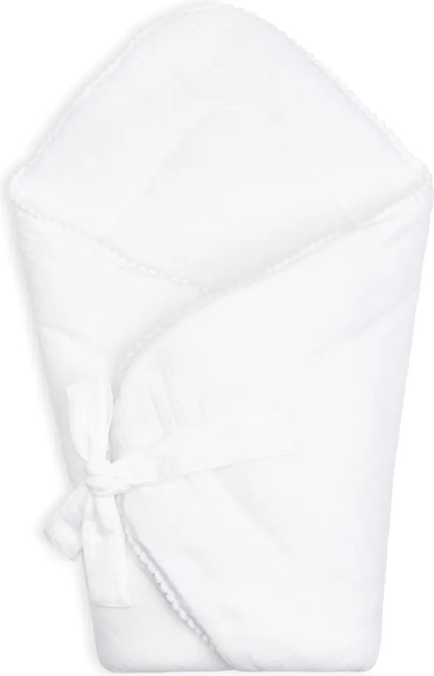 Mušelínová zavinovačka s lemovaním biela 70x70cm