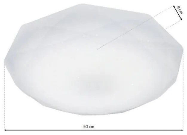 Stropné LED svietidlo Hex, 1x LED 24w, 4000k, (fi 50 cm), w