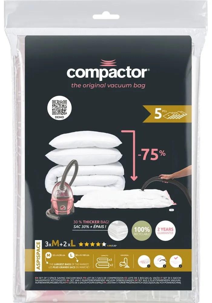 Vákuové vrecia v súprave 5 ks Aspispace M/L – Compactor