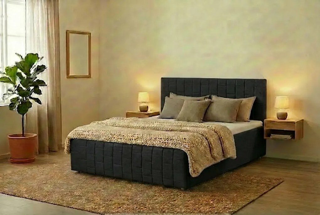 Postel OTTO 120x200 cm Tmavošedá S matracom