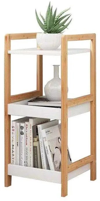 ModernHome Regál, knižnica s 3 policami Bamboo, RH1908-10