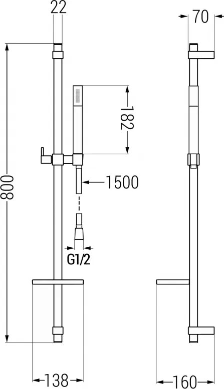 Mexen sprchový set DQ70, chróm, 785704581-00