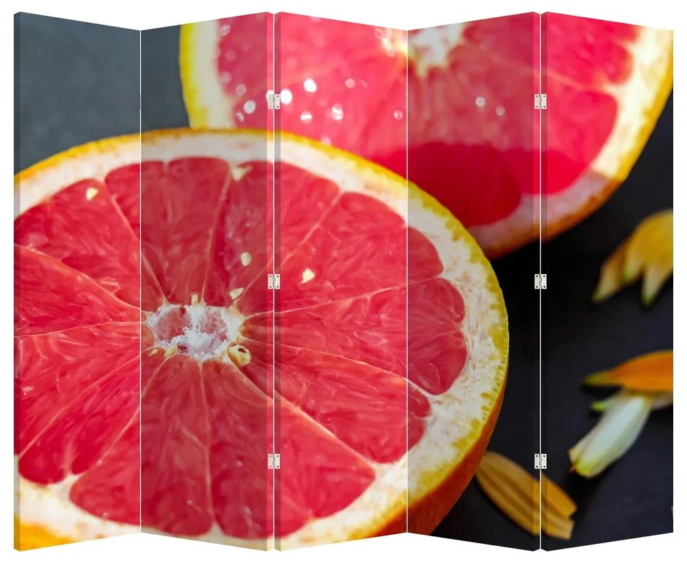 Paraván - rozkrojení grapefruity (210x170 cm)