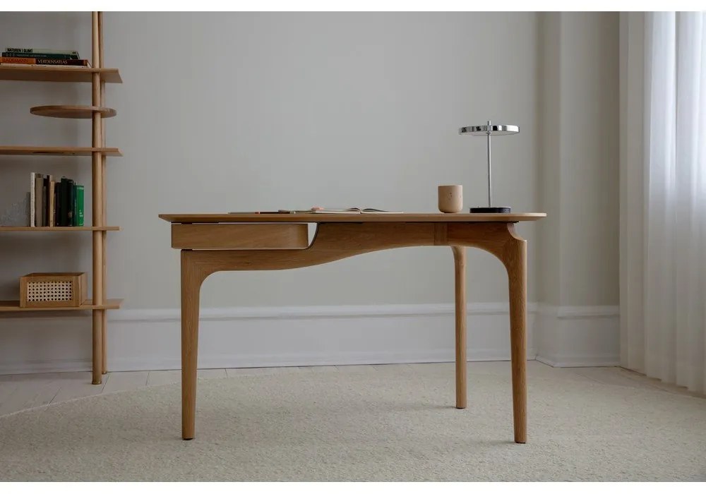 LED stolová lampa so stmievačom v striebornej farbe s kovovým tienidlom (výška 31 cm) Asteria Move – UMAGE