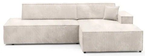 Rozkladacia rohová sedacia súprava s úložným priestorom v tvare L TERAMO pravá béžová